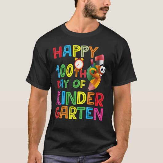 Happy 100th Day of Kindergarten Teachers or Studen T-shirt (Voorkant)