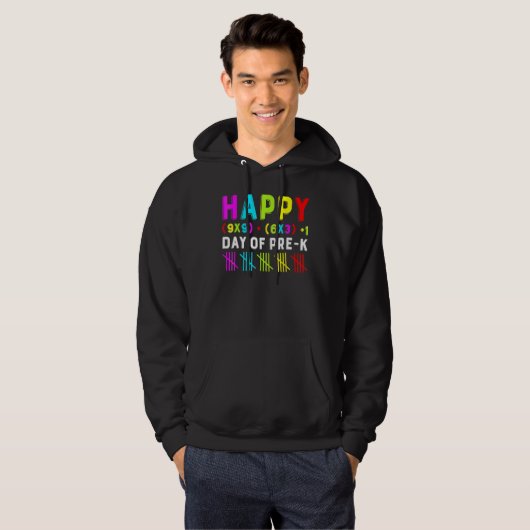 Happy 100th Day Of Pre-k Math Formula Teacher Boys Hoodie (Voorkant volledig)