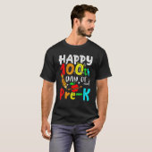 Happy 100th Day Of Pre K Teacher  100 Days School  T-shirt (Voorkant volledig)