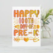 Happy 100th Day of Pre-K Wedding Thank You Card |  Bedankkaart (Staand voorkant)