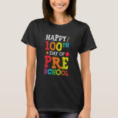 Happy 100th Day Of Preschool Colourful Back To Sch T-shirt (Voorkant)