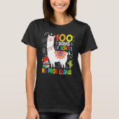 Happy 100th Day Of School 100 Days No Probllama Ll T-shirt (Voorkant)