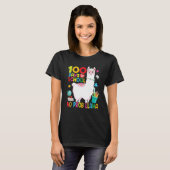 Happy 100th Day Of School 100 Days No Probllama Ll T-shirt (Voorkant volledig)