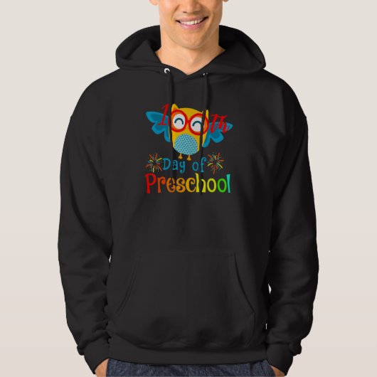 Happy 100th day of School  100 days of Preschool T Hoodie (Voorkant)