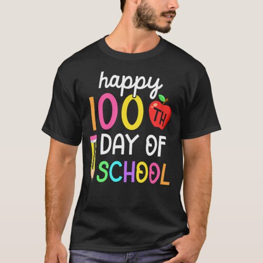 Happy 100th Day Of School 100 Days Of School Smart T-shirt (Voorkant)