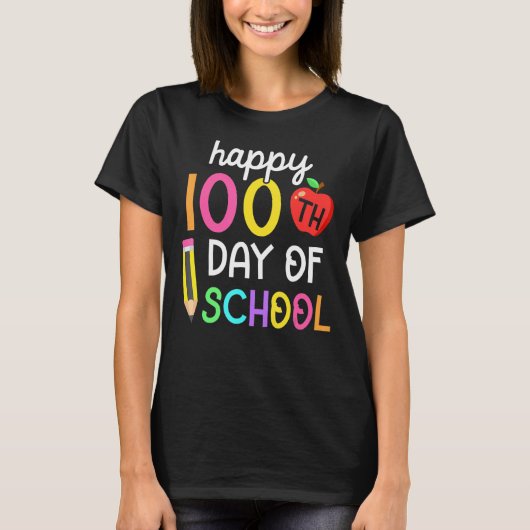 Happy 100th Day Of School 100 Days Of School Smart T-shirt (Voorkant)
