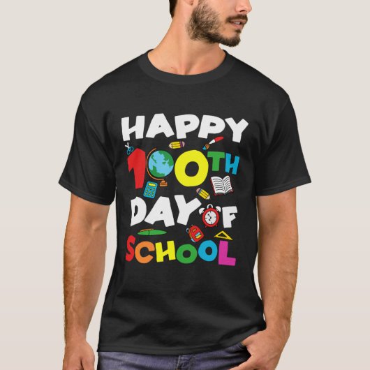 Happy 100th Day of School 100 Days of School Teach T-shirt (Voorkant)