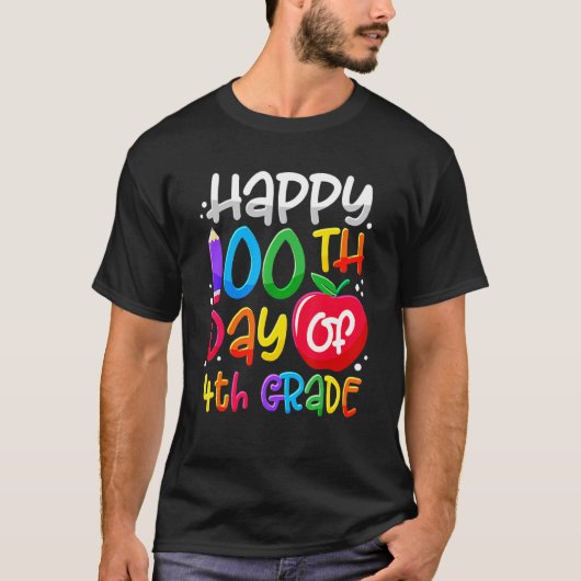 Happy 100th Day Of School 100 Days Smarter Cute 4t T-shirt (Voorkant)