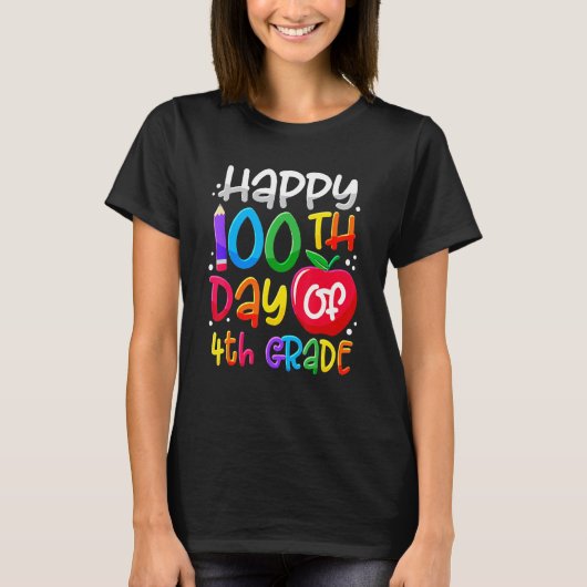 Happy 100th Day Of School 100 Days Smarter Cute 4t T-shirt (Voorkant)