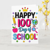Happy 100th Day Of School 100 Days Smarter Teacher Kaart (Gele Bloem)