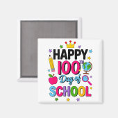 Happy 100th Day Of School 100 Days Smarter Teacher Magneet (Voorkant / Achterkant)