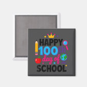 Happy 100th Day Of School 100 Days Smarter Teacher Magneet (Voorkant / Achterkant)