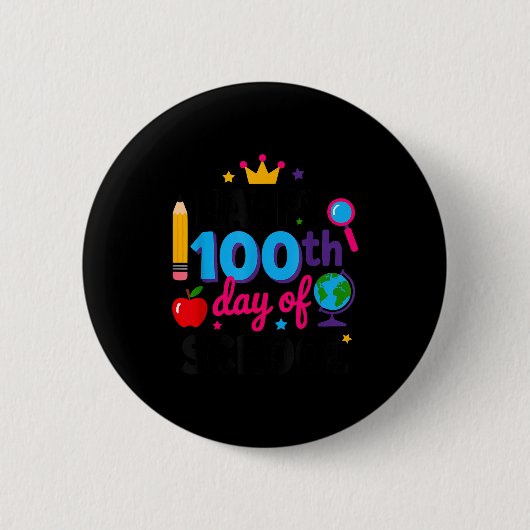 Happy 100th Day Of School 100 Days Smarter Teacher Ronde Button 5,7 Cm (Voorkant)