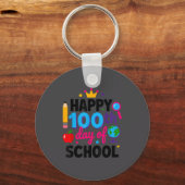 Happy 100th Day Of School 100 Days Smarter Teacher Sleutelhanger (Voorkant)