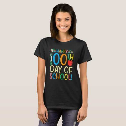 Happy 100th Day Of School 100 Days Smarter Teacher T-shirt (Voorkant volledig)