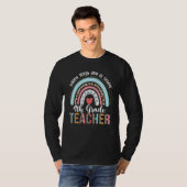 Happy 100th Day of School 4th Grade Teacher Rainbo T-shirt (Voorkant volledig)