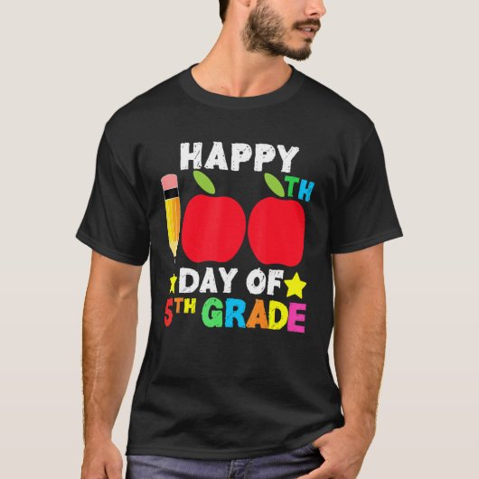 Happy 100th Day of School 5th Grade Student and Te T-shirt (Voorkant)