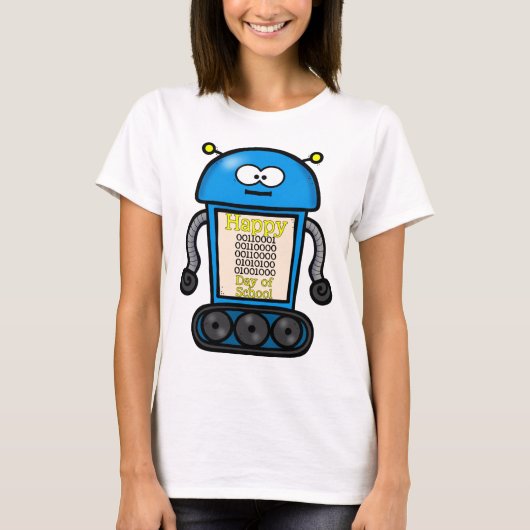 Happy 100th Day of School Binary T-shirt (Voorkant)
