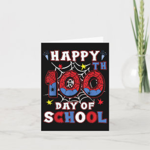 Happy 100th Day of School Boys Girls Kinder Spider Kaart