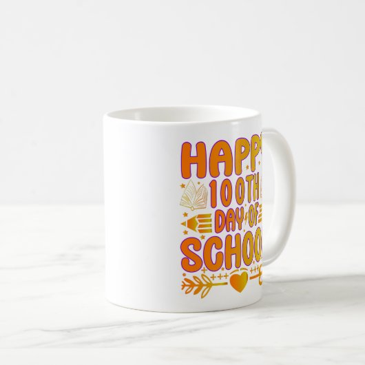 Happy 100th Day of School Coffee Mug Koffiemok (Voorkant rechts)