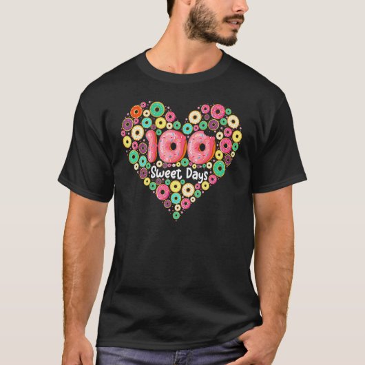 Happy 100th Day Of School Donuts 100 Sweet Days Te T-shirt (Voorkant)