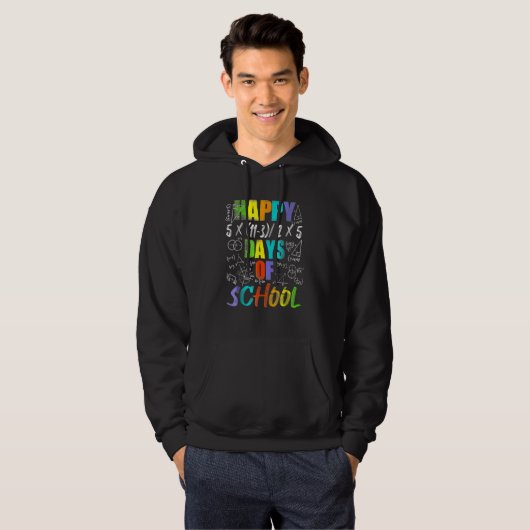 Happy 100th Day Of School Equations Math Teacher 1 Hoodie (Voorkant volledig)