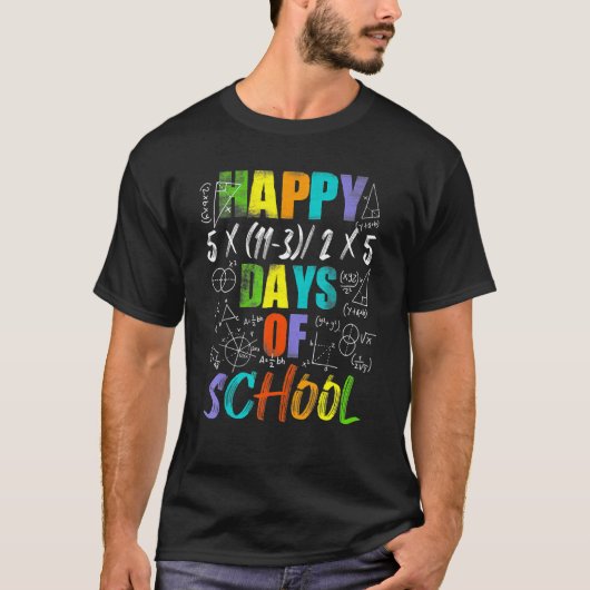 Happy 100th Day Of School Equations Math Teacher 1 T-shirt (Voorkant)
