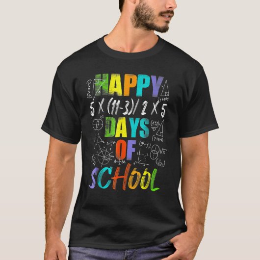 Happy 100th Day Of School Equations Math Teacher 1 T-shirt (Voorkant)