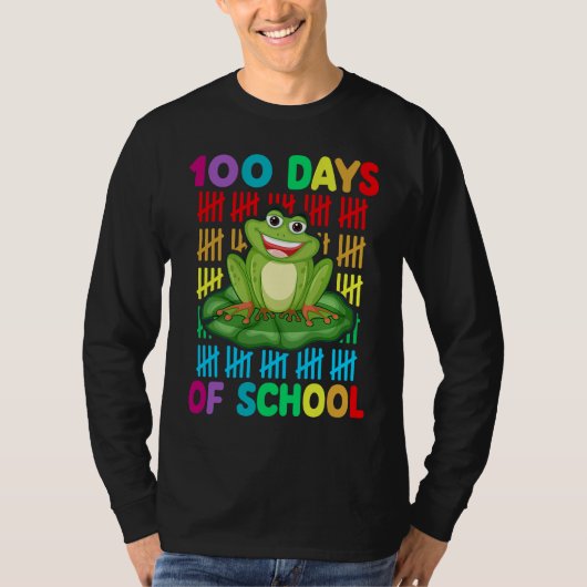 Happy 100th Day Of School Frog  Teacher Student Ki T-shirt (Voorkant)