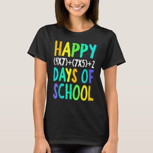 Happy 100th Day Of School Funny Math Formula Teach T-shirt (Voorkant)