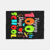 Happy 100th Day Of School Funny Teachers Sudents K Fleece Deken (Voorkant (Horizontaal))