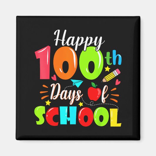 Happy 100th Day Of School Funny Teachers Sudents K Magneet (Voorkant)