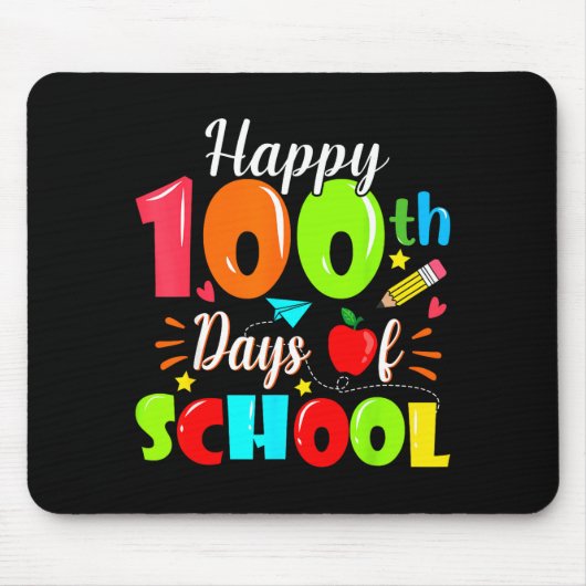 Happy 100th Day Of School Funny Teachers Sudents K Muismat (Voorkant)