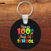 Happy 100th Day Of School Funny Teachers Sudents K Sleutelhanger (Voorkant)