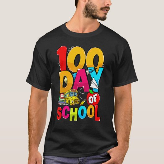 Happy 100th Day Of School Groovy 100 Days Of Schoo T-shirt (Voorkant)