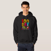 Happy 100th Day Of School Groovy 100 Days Of Secon Hoodie (Voorkant volledig)