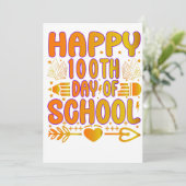Happy 100th Day of School Invention Cart  100 Day Kaart (Staand voorkant)
