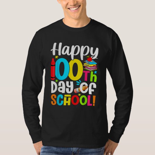 Happy 100th Day of School Kid Child Teacher 100 Da T-shirt (Voorkant)