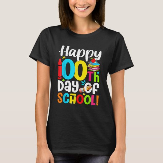 Happy 100th Day of School Kid Child Teacher 100 Da T-shirt (Voorkant)
