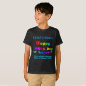 Happy 100th Day of School Kleurrijke Kinderen T-Sh T-shirt (Voorkant volledig)