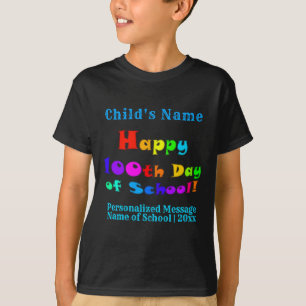 Happy 100th Day of School Kleurrijke Kinderen T-Sh T-shirt