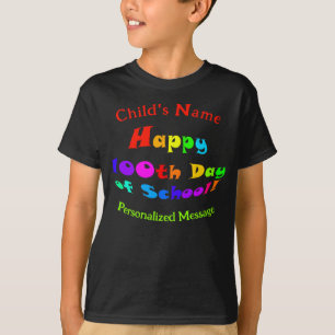 Happy 100th Day of School Leuk Kleurrijk Kind T-sh T-shirt