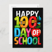 Happy 100th Day Of School Playful Shirt Feestdagenkaart (Voorkant / Achterkant)