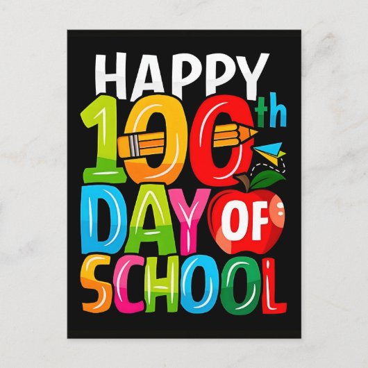 Happy 100th Day Of School Playful Shirt Feestdagenkaart (Voorkant)