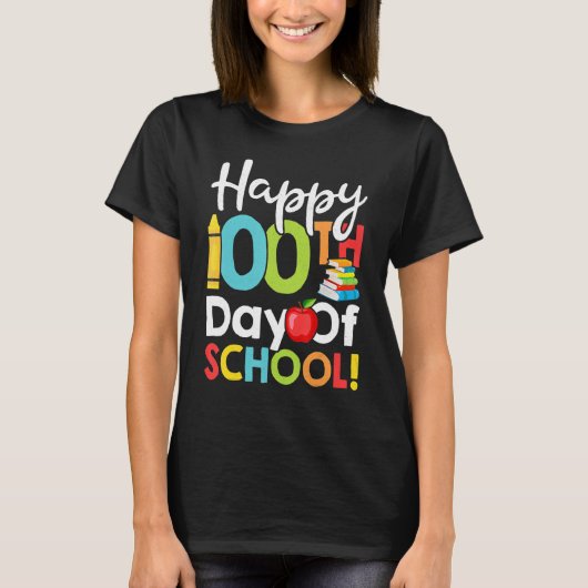 Happy 100th Day of School Shirt for Teacher or Chi (Voorkant)