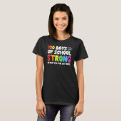 Happy 100th Day of School Strong Virtual Teacher S T-shirt (Voorkant volledig)
