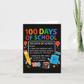 Happy 100th Day Of School Student Design, 100 Days Kaart (Voorkant)
