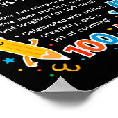 Happy 100th Day Of School Student Design, 100 Days Poster (Hoek)