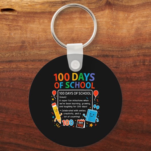 Happy 100th Day Of School Student Design, 100 Days Sleutelhanger (Voorkant)
