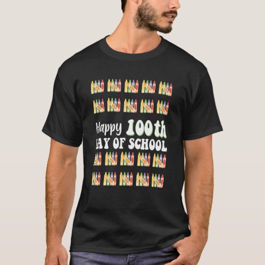 Happy 100th Day Of School Student Gift 100 Days Of T-shirt (Voorkant)